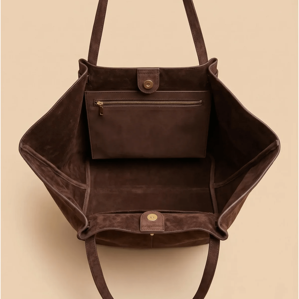 SOERA Dina Bat-Wing Suede Tote Bag - Bag - Brown
