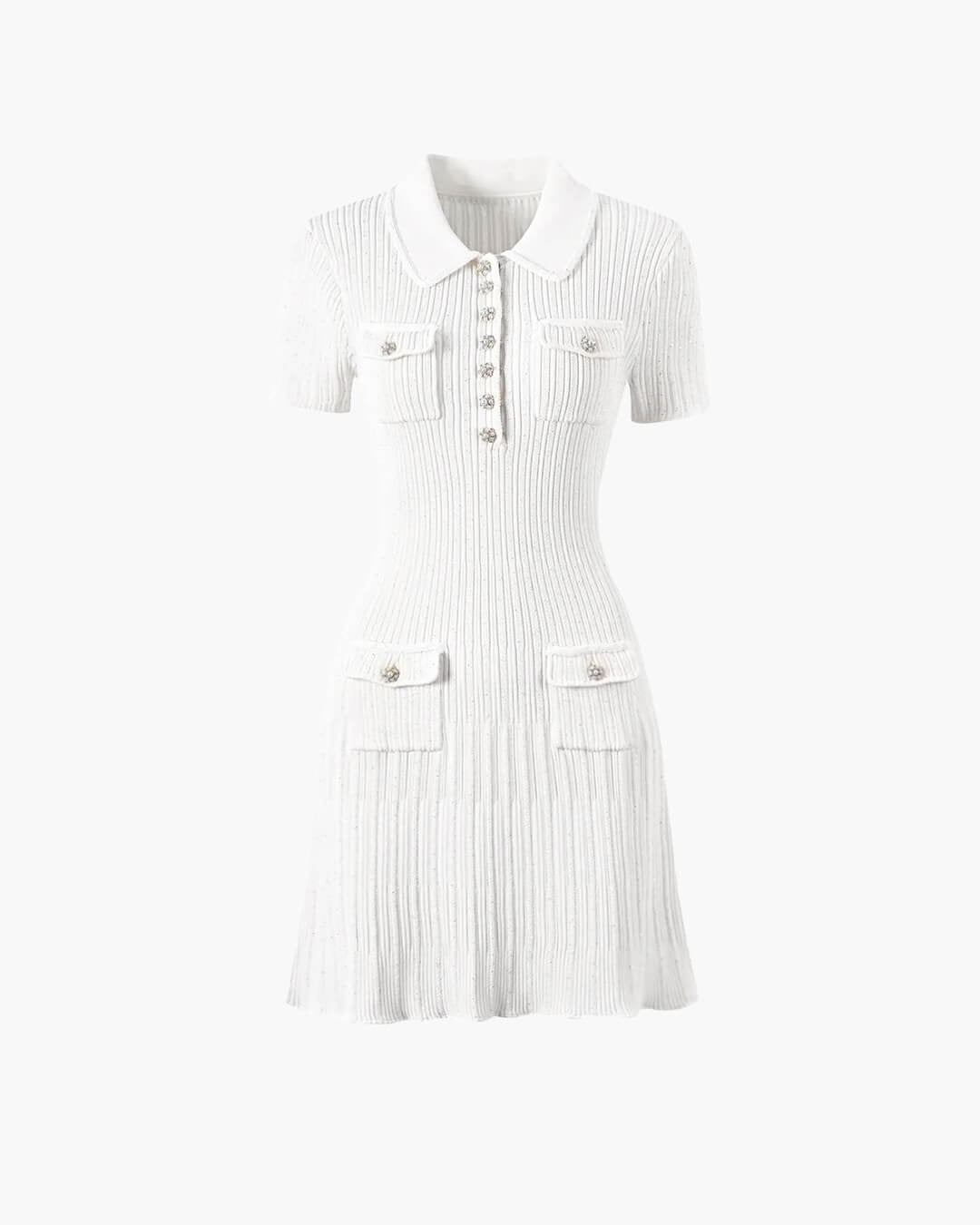 SOERA Bianca Sequined Knit Mini Dress - Dress - Blue XS
