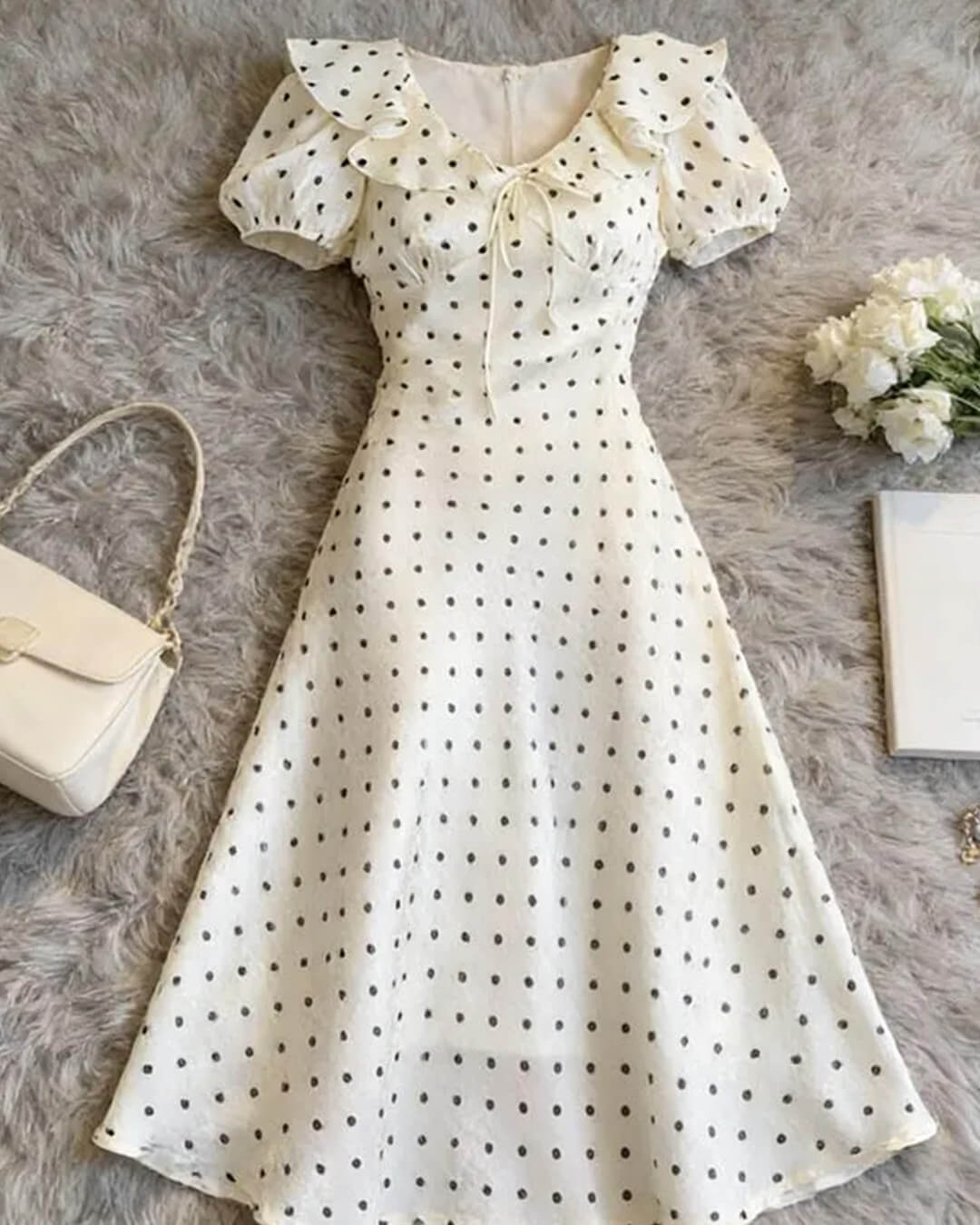 SOERA Bianca Polka Dot V-Neck Maxi Dress - Dresses - SOERA-749699-DEF-XS-97411 XS