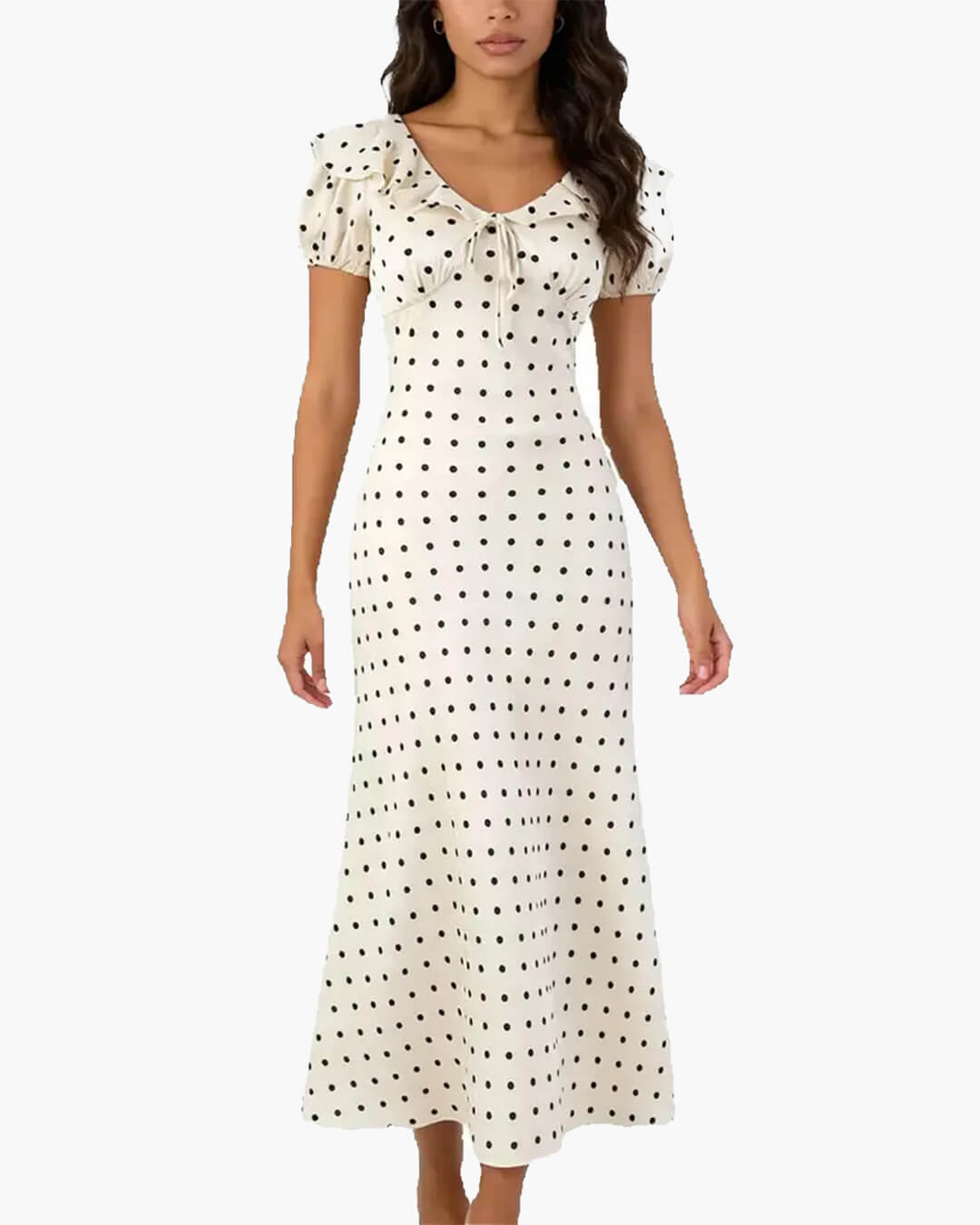 SOERA Bianca Polka Dot V-Neck Maxi Dress - Dresses - SOERA-749699-DEF-XS-97411 XS