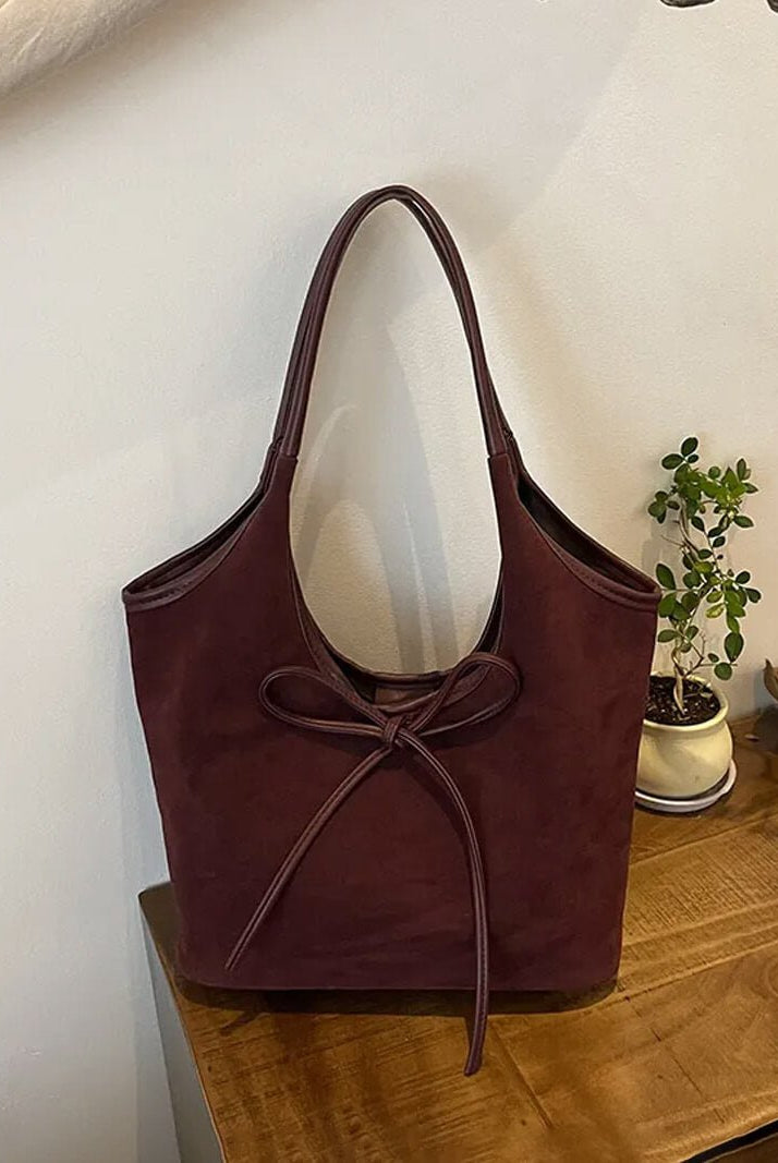 SOERA Florence Suede Bow Bag - Handbags - Soera-Bow-Bag/Gray Gray Regular