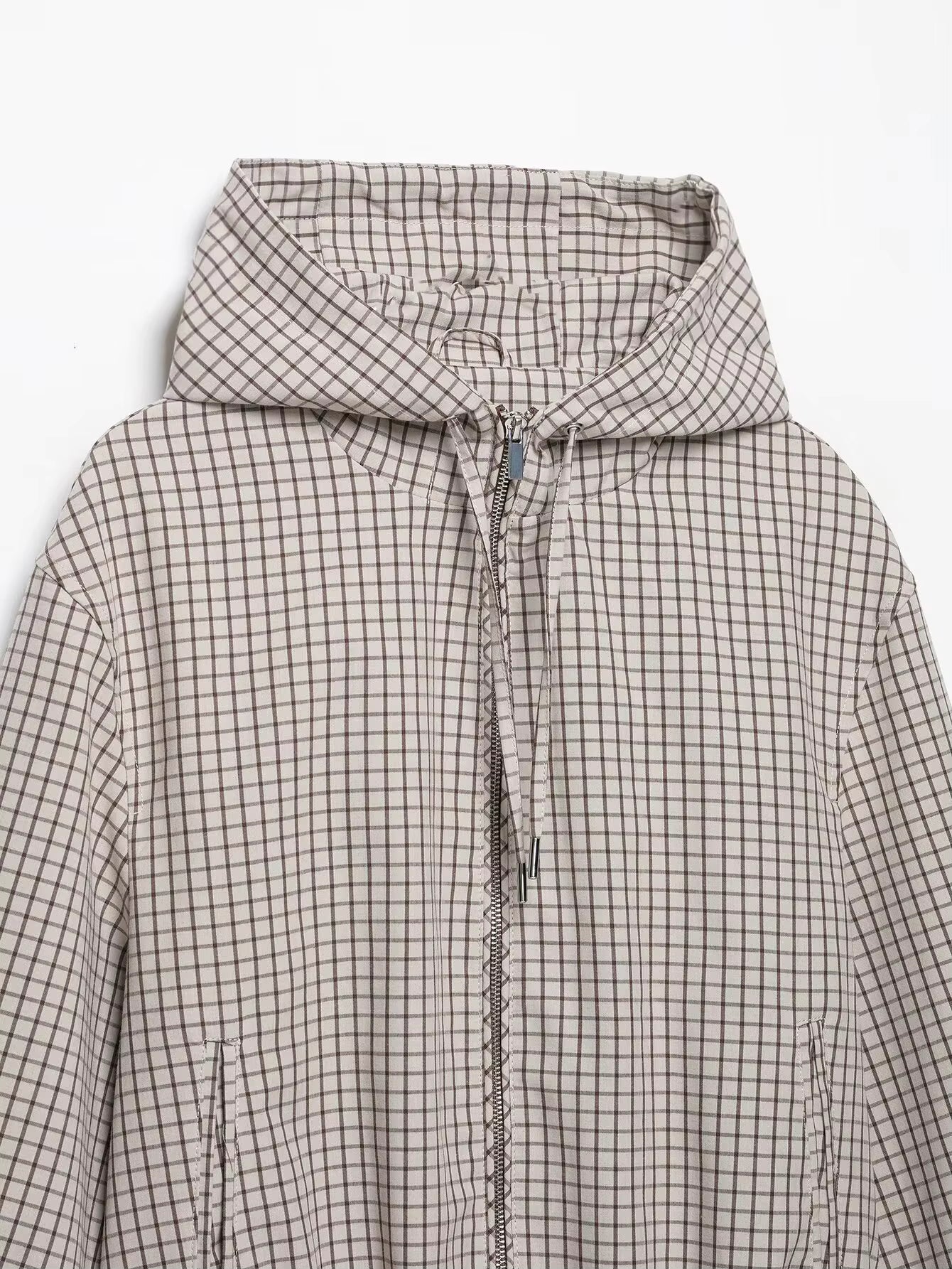SOERA Daniela Plaid Hooded Cropped Jacket - Jacket - L