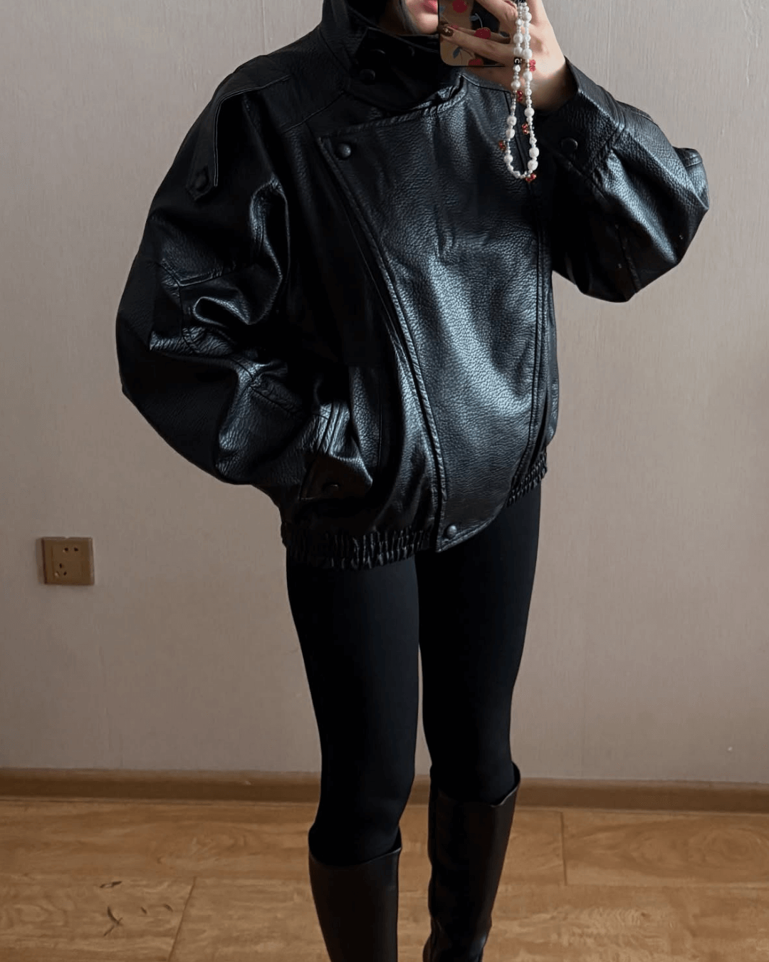 SOERA Carla Asymmetrical Leather Jacket - Jackets - Black S