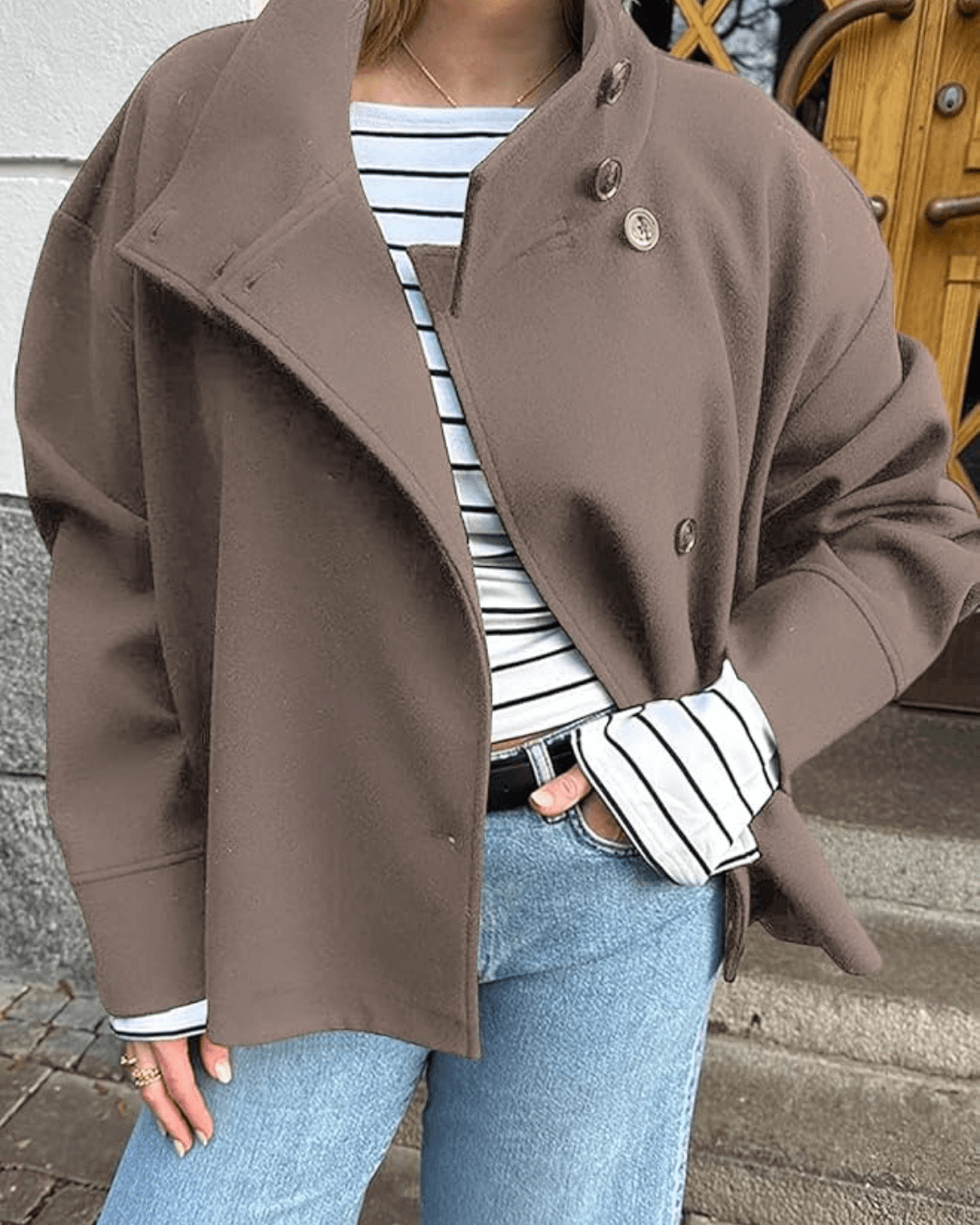 SOERA Rosalia elegant Jacket with Stand Collar - jackets - Taupe S