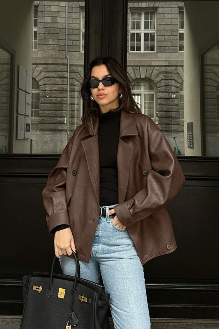 Sandra Vintage Relaxed Leather Coat