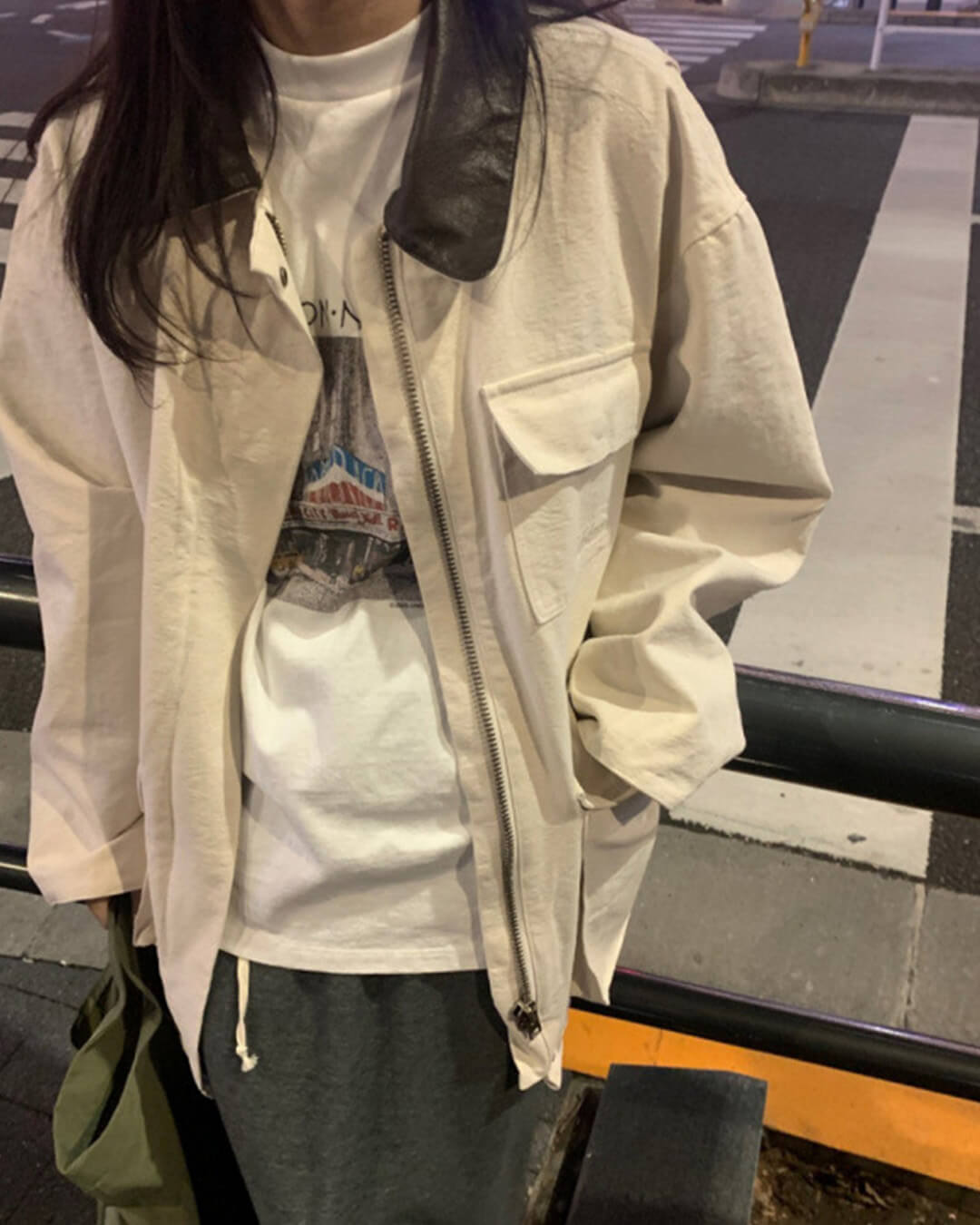 Lena Contrast Collar Utility Jacket
