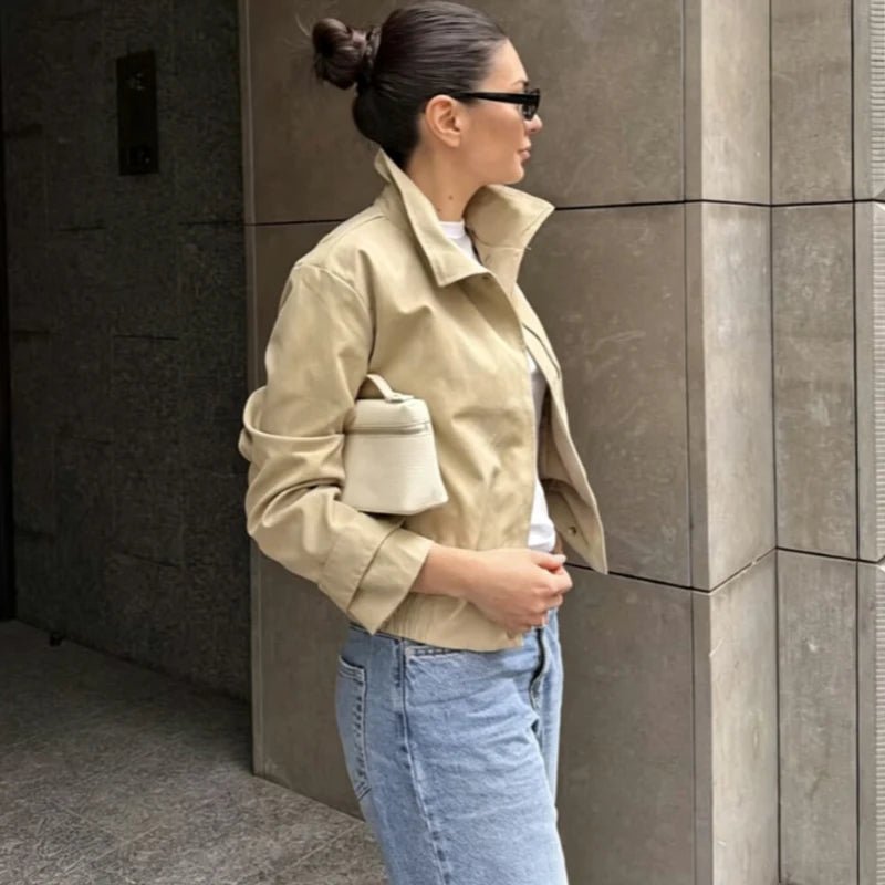 SOERA Jenny High Neck Zip Jacket - Jacket - SOERA-894787-DEF-OS-74436 Beige M
