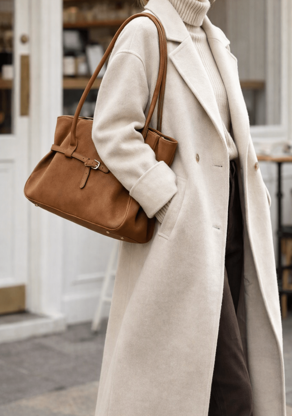 SOERA Briana Belted Tote Bag - Bag -  Brown