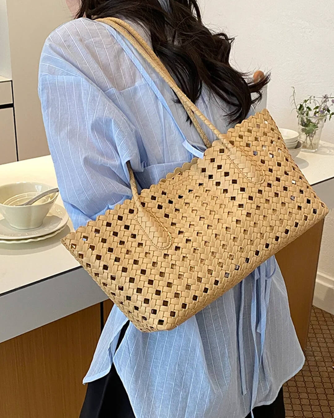 SOERA Briana Woven Straw Tote Bag - Bag - SOERA-681731-BEI-OS-63427 Beige
