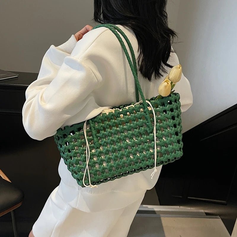 SOERA Claudia Hollowed Shoulder Tote - Bag -  Green