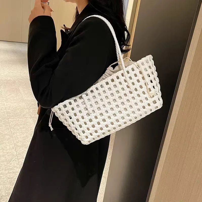 SOERA Claudia Hollowed Shoulder Tote - Bag -  White
