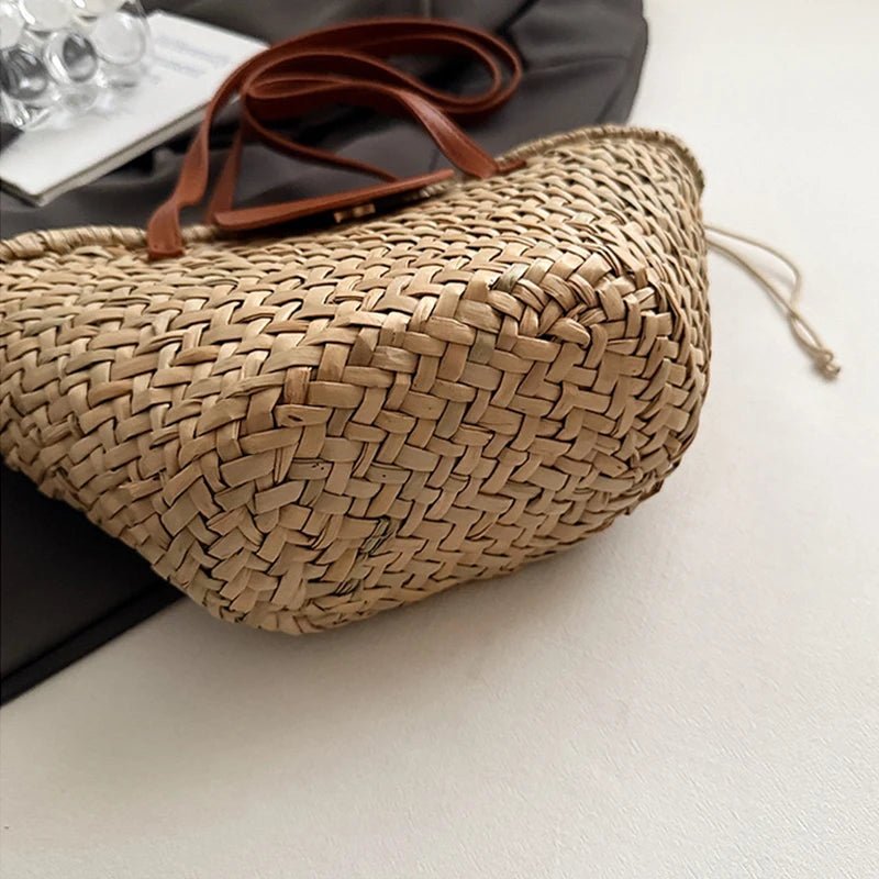 SOERA Aisea Woven Rattan Shoulder Bag - Bag -  Beige