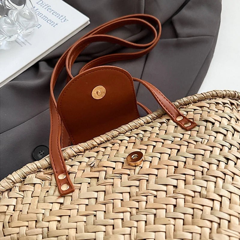 SOERA Aisea Woven Rattan Shoulder Bag - Bag -  Beige