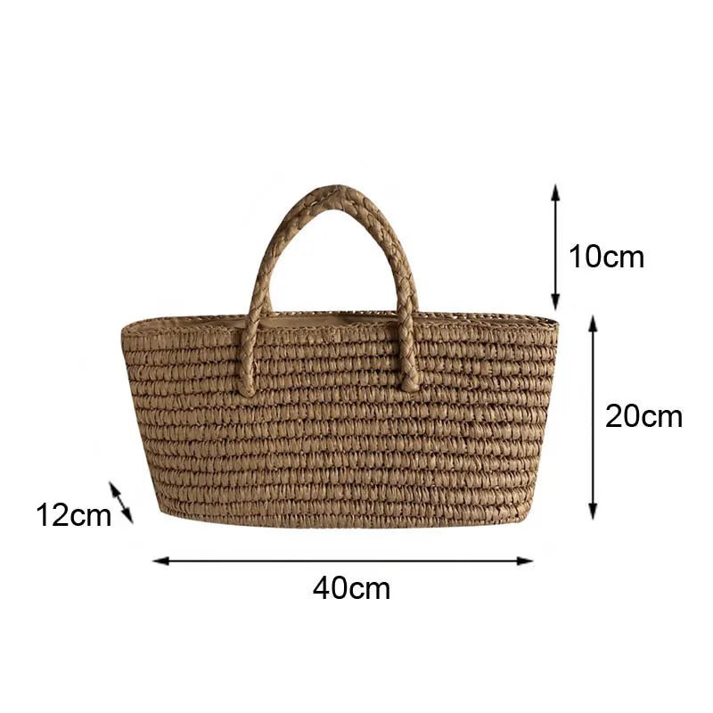 SOERA Olivia Hand-Woven Straw Tote Bag - Bag - SOERA-569603-KHA-OS-90915 Brown