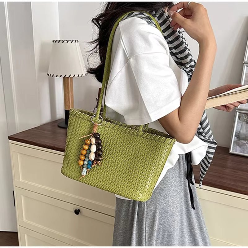 SOERA Emma Straw Woven Tote Bag - Bag -  Green