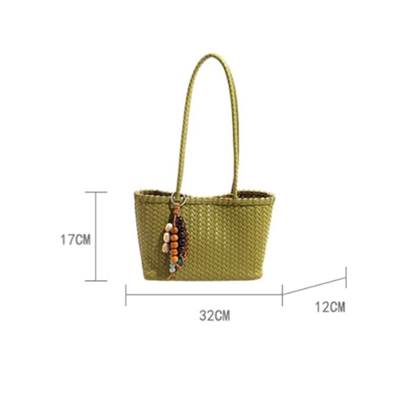 SOERA Emma Straw Woven Tote Bag - Bag -  Red