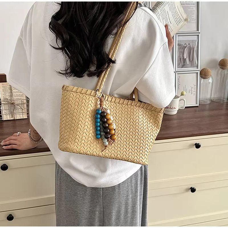 SOERA Emma Straw Woven Tote Bag - Bag -  Yellow