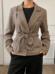 Teresa Houndstooth Plaid Blazer