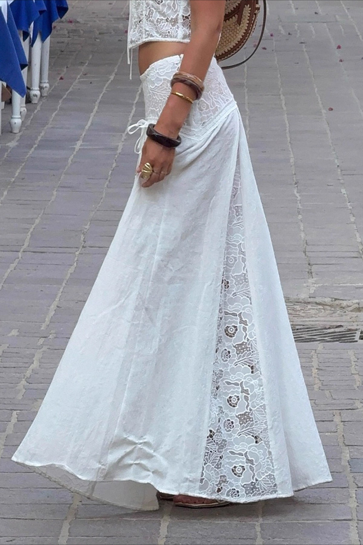 SOERA Quinn Low Waist Lace Maxi Skirt - Bottoms - zQ1775689992445950928 White S