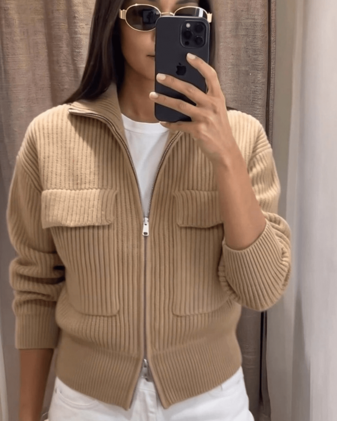SOERA Nadia Ribbed Knit Cardigan - Cardigan - SOERA-906691-PIC-M-11427 Brown M