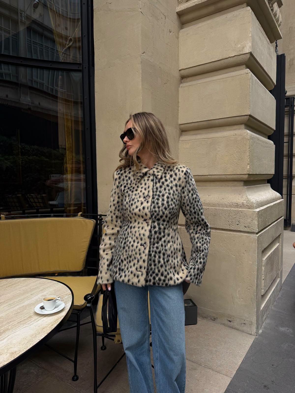 SOERA Rose Leopard Faux Fur Lapel Coat - Coat - SOERA-883715-PRI-S-79459 S