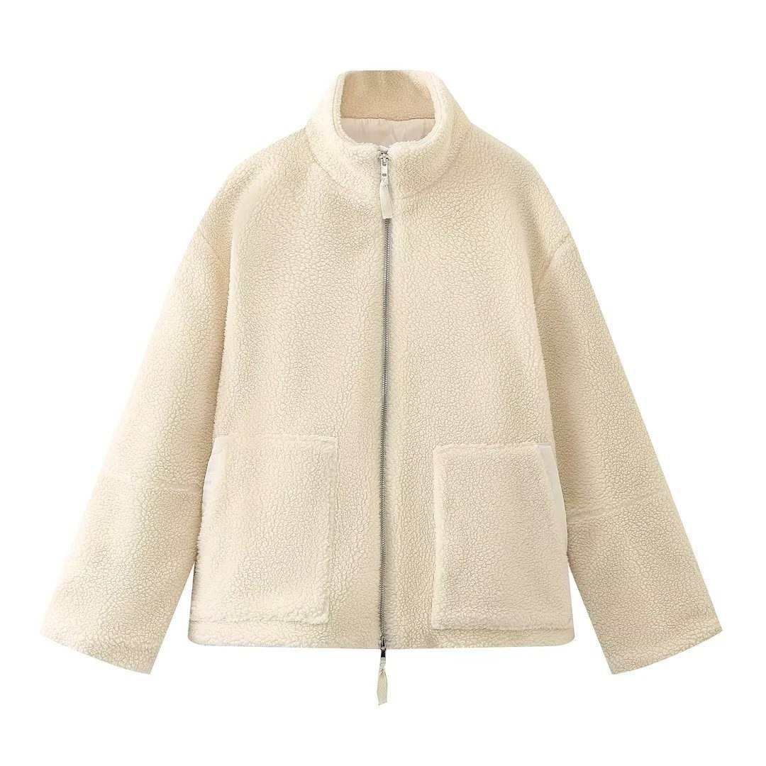 SOERA Tidy Zip Up Teddy Jacket - Coats & Jackets - dR1763304746543094136 Beige S