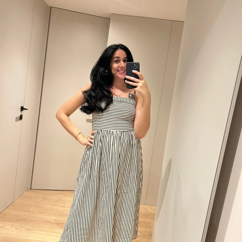 SOERA Airlin Striped Ruched Cami Maxi Dress - Dress - SOERA-102787-MAR-S-21891 S