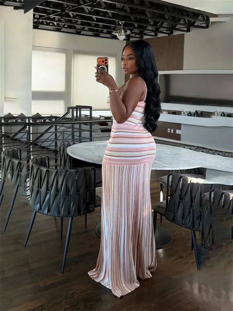 SOERA Olivia Striped Cami Maxi Dress - Dress - SOERA-777539-01P-L-00803 L