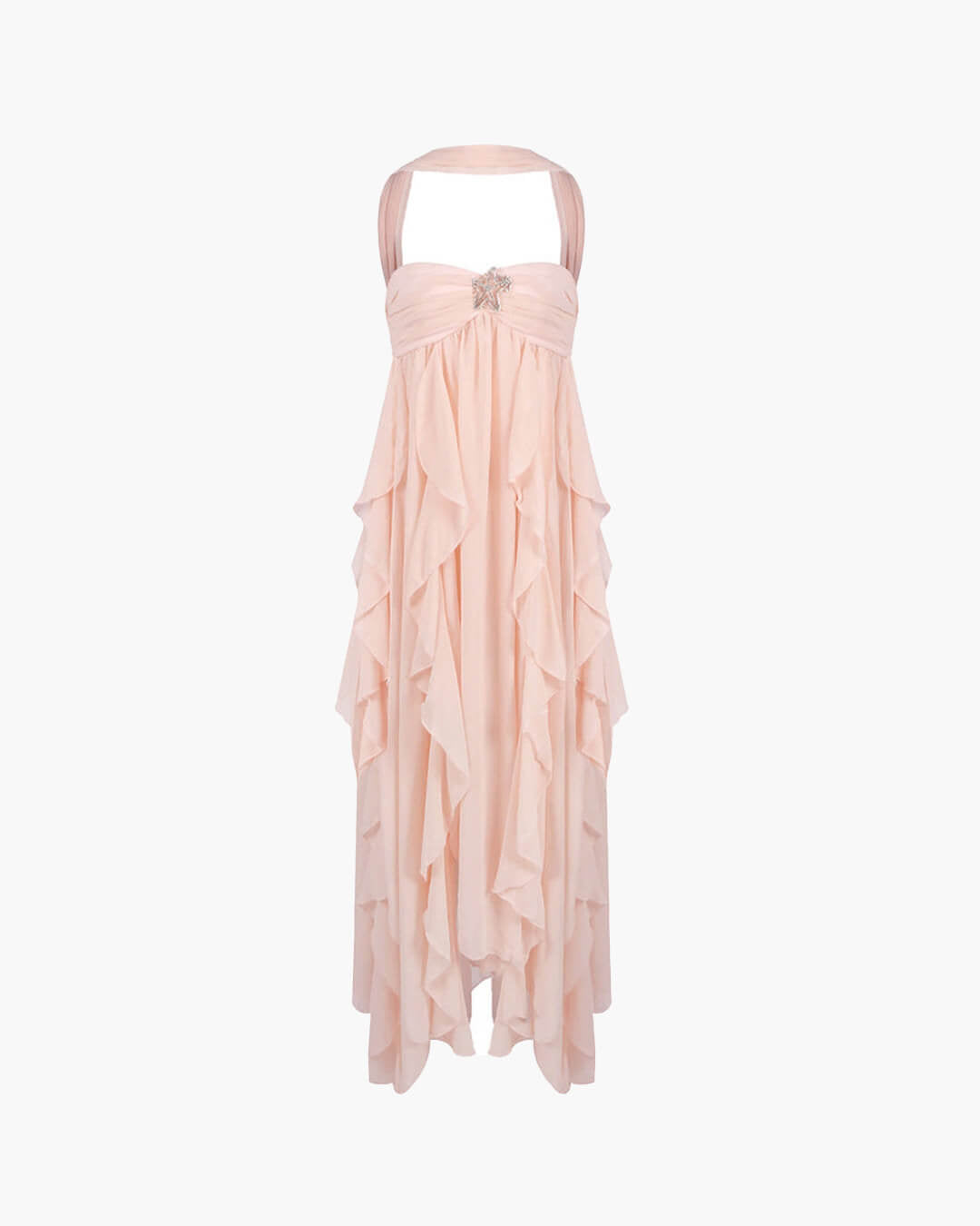 SOERA Harper Strapless Ruffled Maxi Dress - Dress - SOERA-008579-BAB-L-36611 Baby Pink L