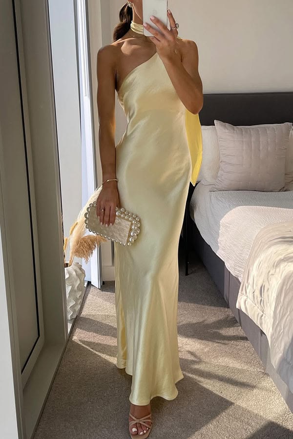 SOERA Airuna One-Shoulder Silk Evening Gown - Dress - SOERA-468995-DEF-OS-78854 XL