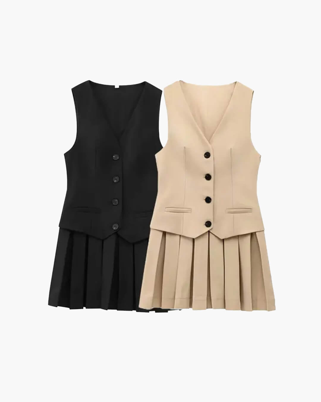 SOERA Cheryl Sleeveless Pleated Mini Dress - Dresses - 1005008467921776-;Pk1772135168789603495 Black XS