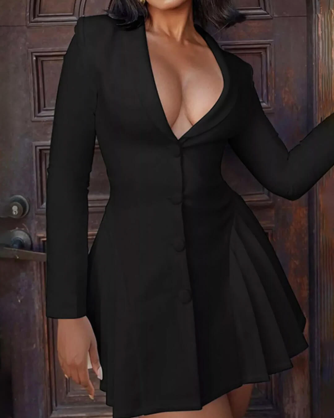 SOERA Rebecca Buttoned Blazer Mini Dress - Dresses - 1005010273182684-;cZ1775824562133108475 White L