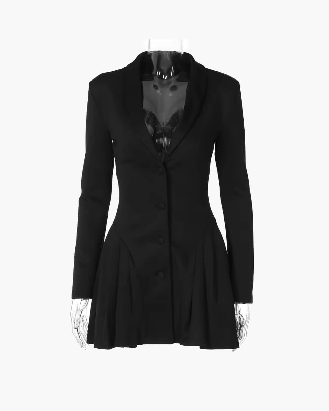SOERA Rebecca Buttoned Blazer Mini Dress - Dresses - 1005010273182684-;mm1775824562133512163 Black M