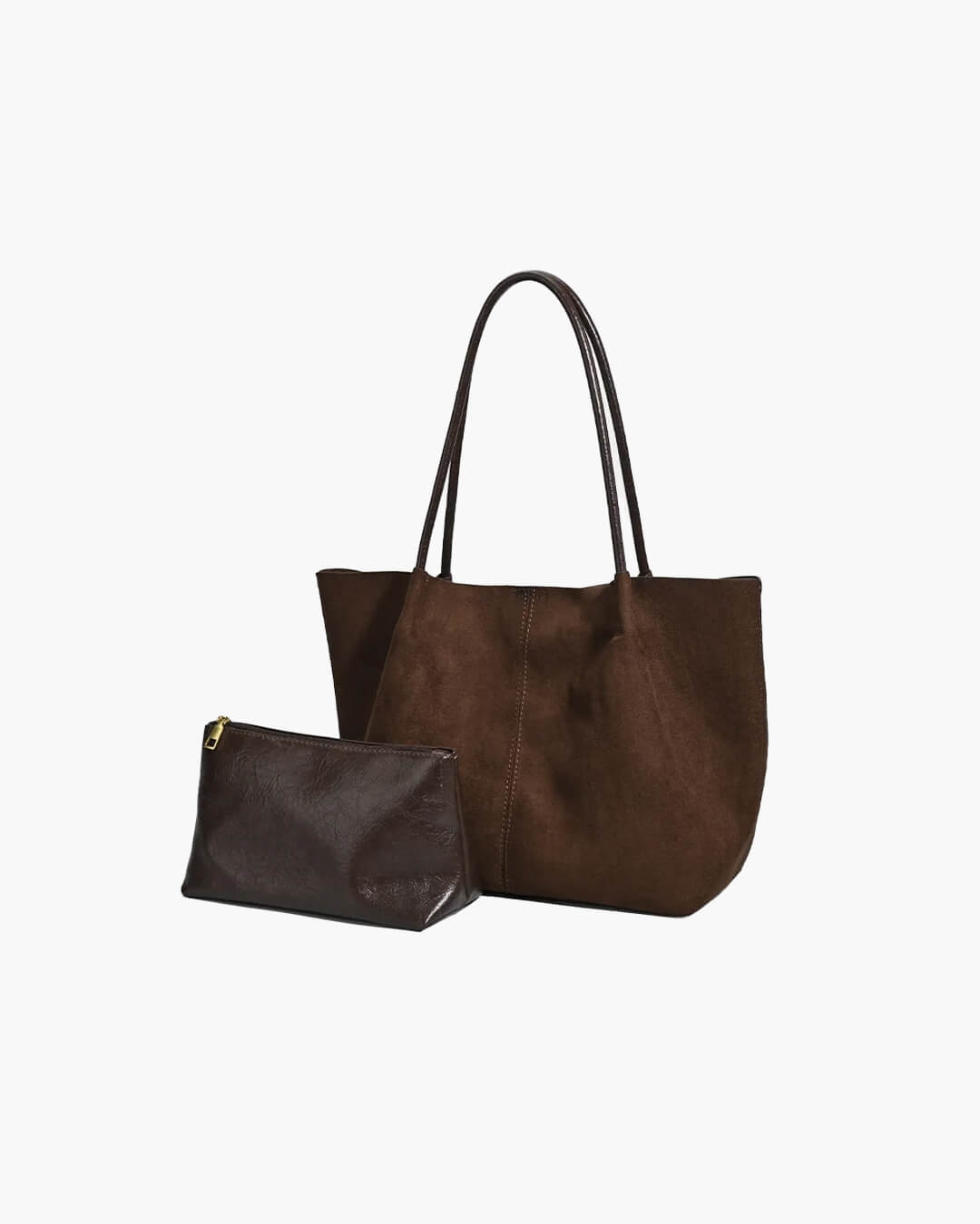 SOERA Cheska Suede Tote Bag with Pouch - Handbags - 3256809732999008-;hq1763048696871134907 Coffee