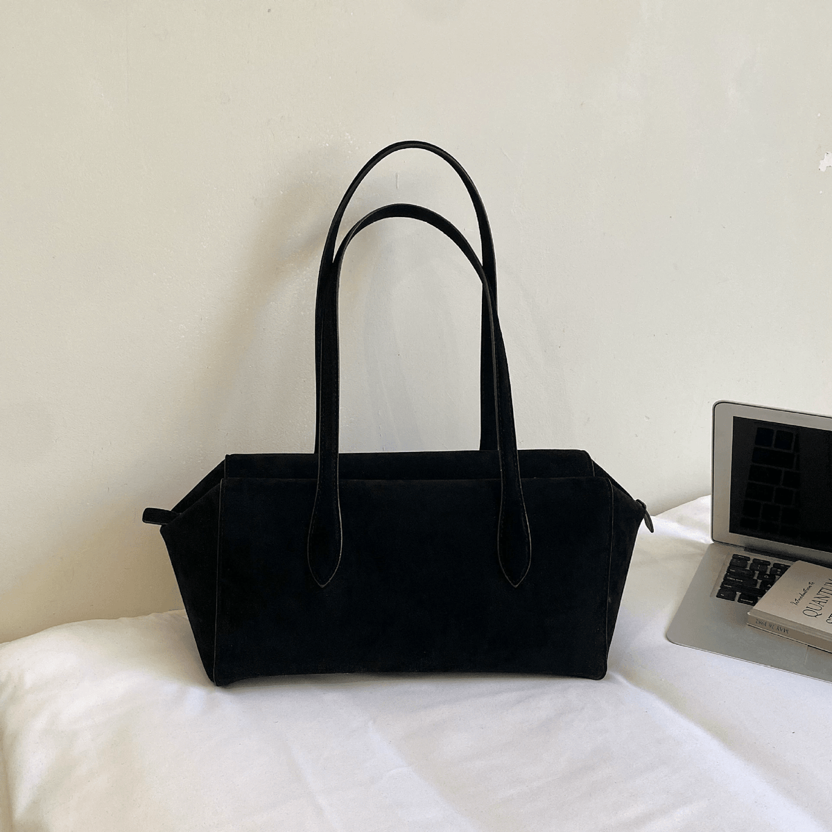 SOERA Claudine Faux Suede Shoulder Bag - Handbags - 1005010148488406-;qe1775590141467698882 Black One Size