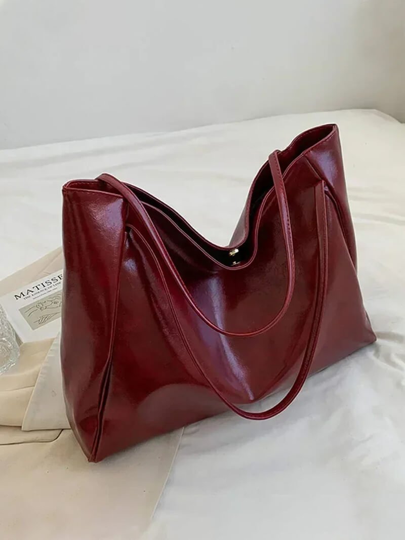 SOERA Diane Shopper Bag - Handbags - Soera-Diane-Faux-Leather-Bag-Burgundy-Blue Blue Regular