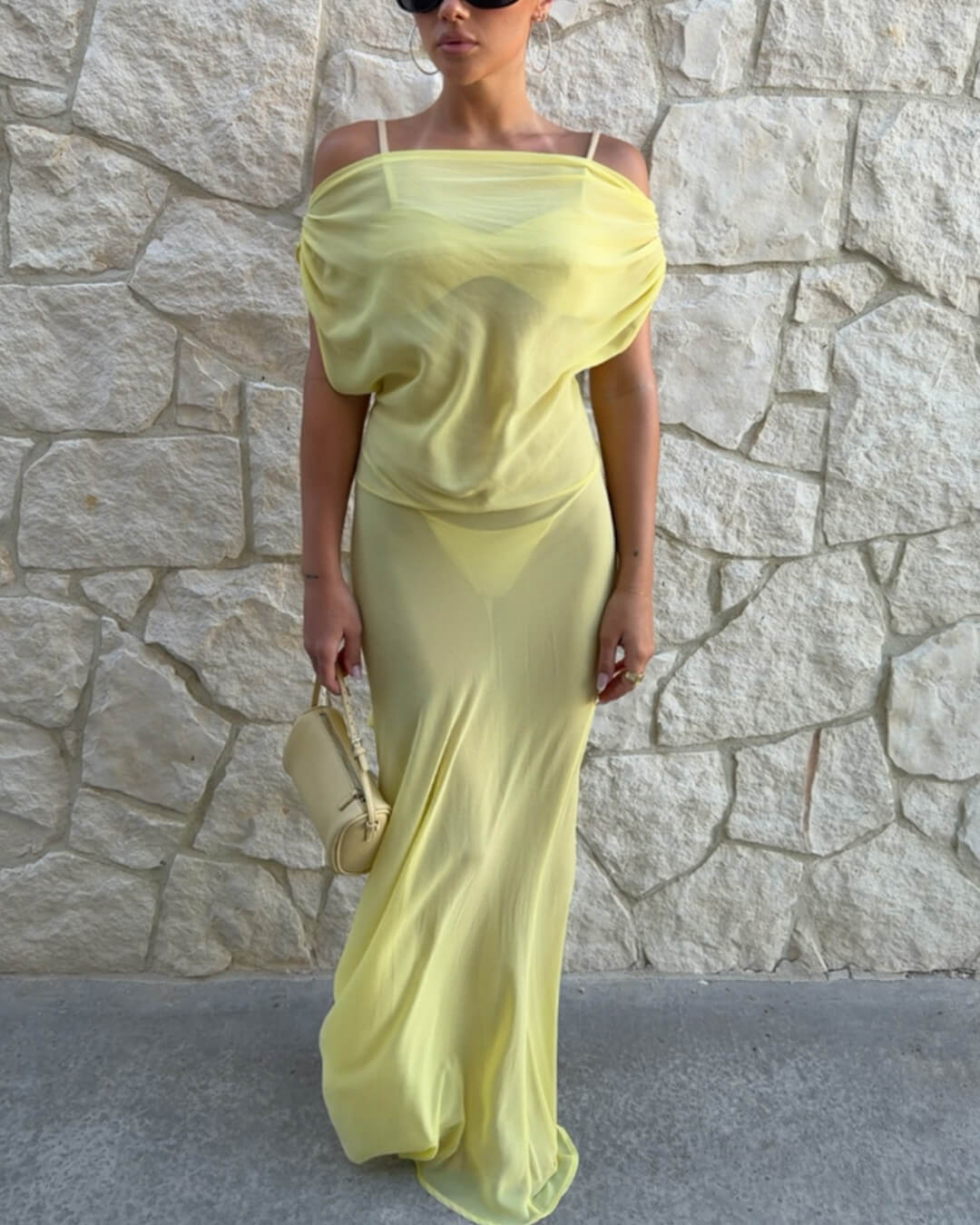 Aiscail Backless Mesh Maxi Dress