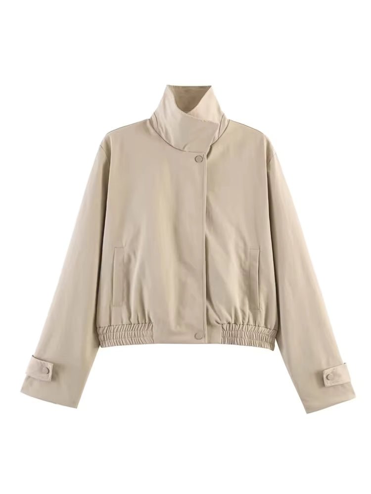 SOERA Carmen Cropped Bomber Jacket - Jacket -  Beige L