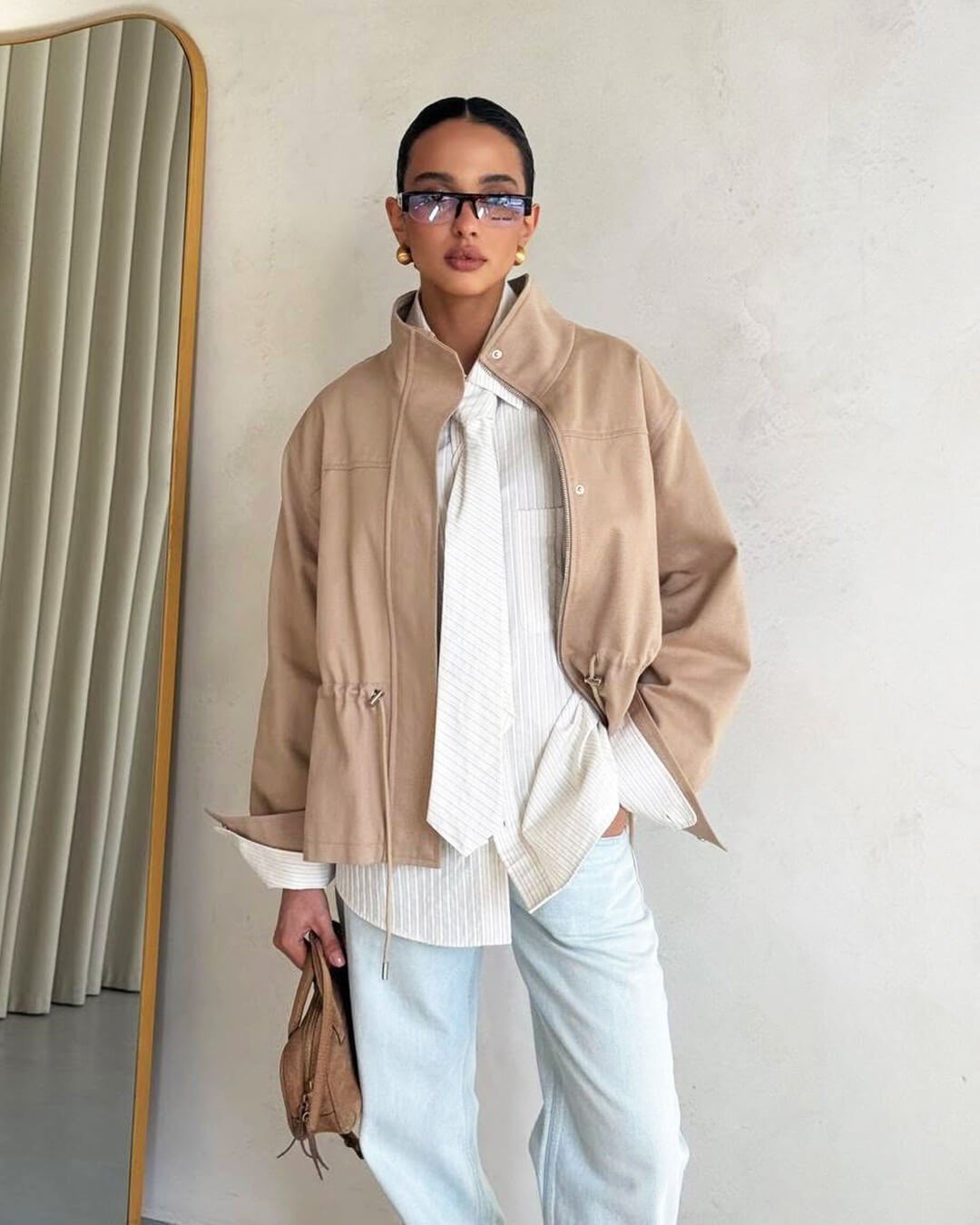 SOERA Esther Stand Collar Jacket - Jacket - SOERA-381763-KHA-S-56451 Beige S