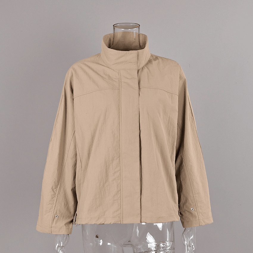 SOERA Farah Funnel Neck Windbreaker Jacket - Jacket -  Tan S