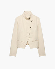 Helena Funnel Neck Double-Breasted Blazer