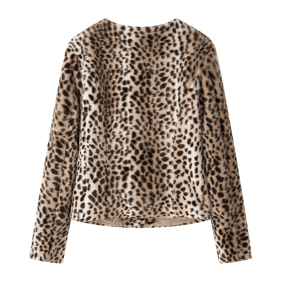 SOERA Lily Leopard Faux Fur Cropped Jacket - Jacket - SOERA-153539-PIC-S-02051 S