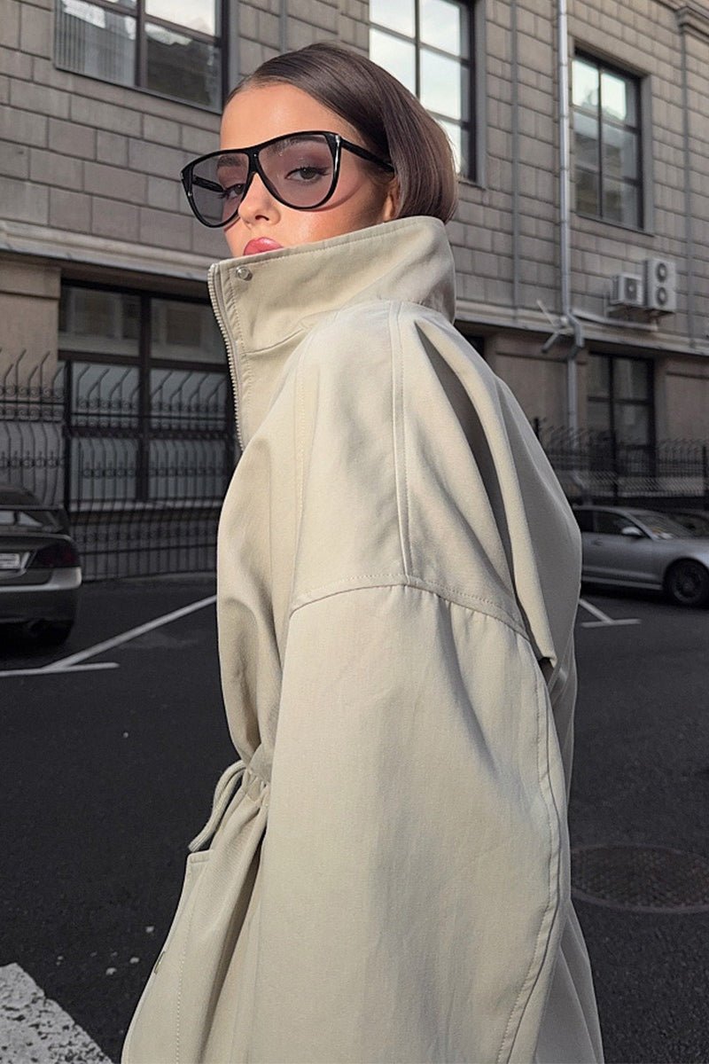 SOERA Eva Drawstring Trench Coat - Jackets - dv1765714530914153924 Beige L