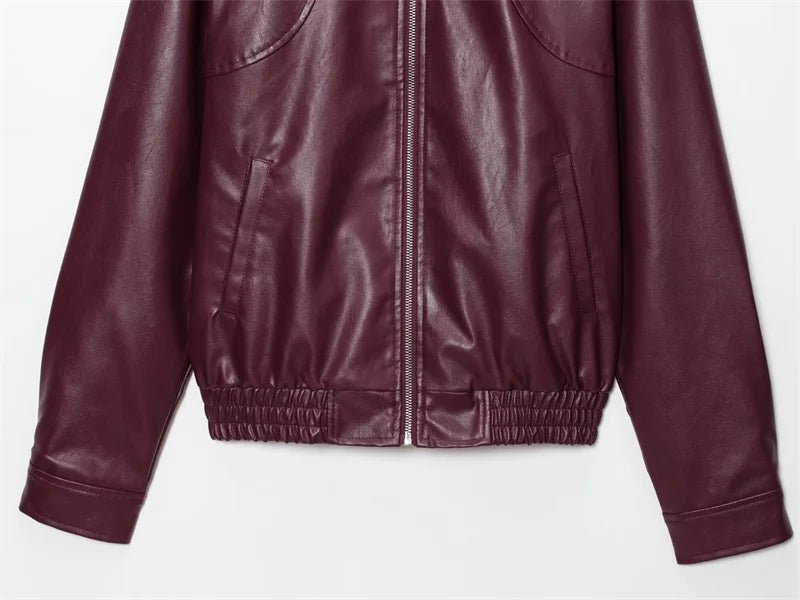 SOERA Harper Faux Leather Bomber Jacket - Jackets - uX1774532669740066881 M