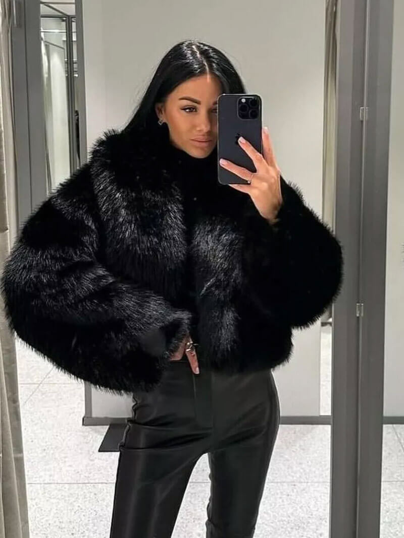 SOERA Jenna Faux Fur Coat - jackets - DWOD2-WK316010 Black S