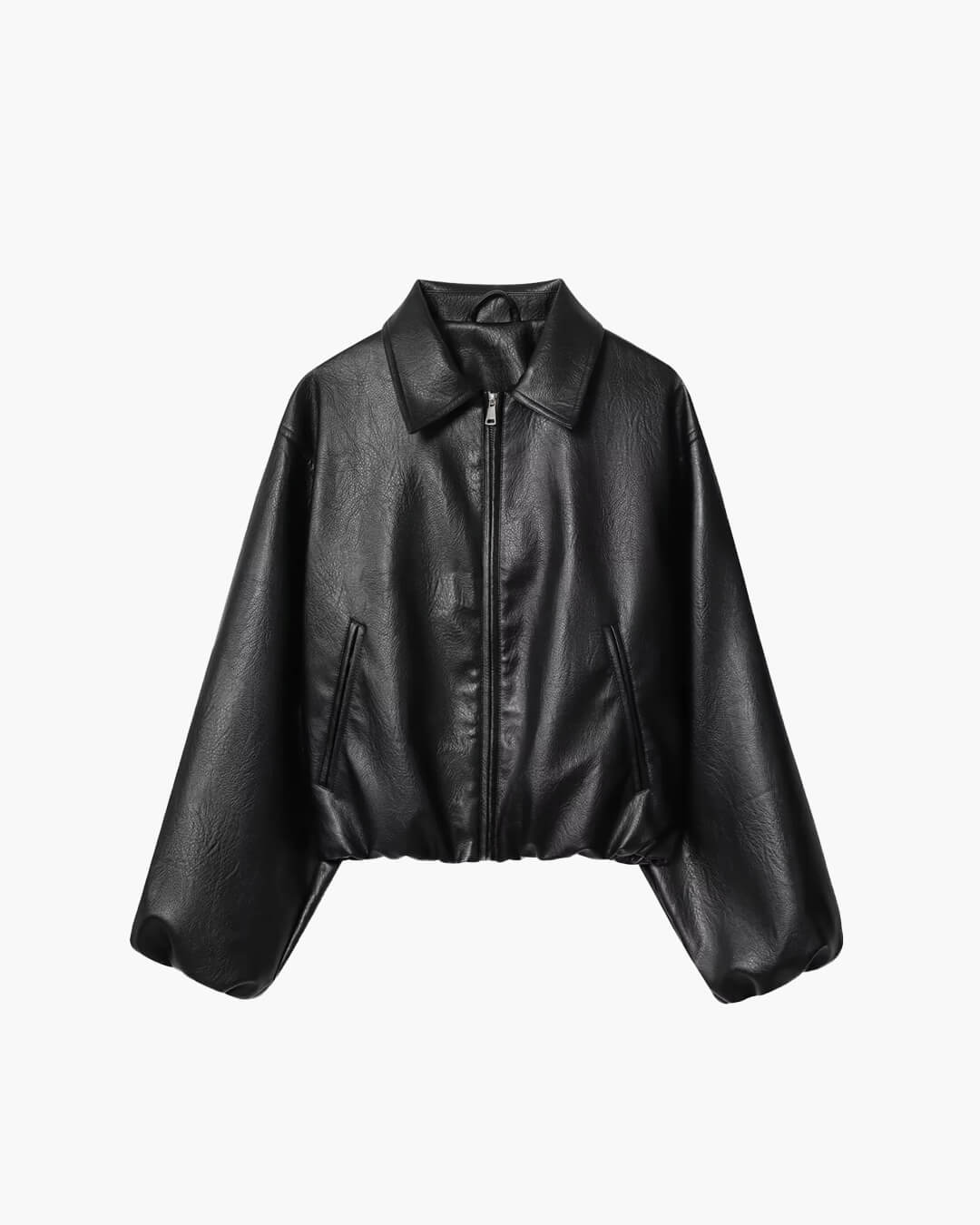 SOERA Marivic Zip Up Faux Leather Jacket - Jackets - zX1775572252224784887 Black L