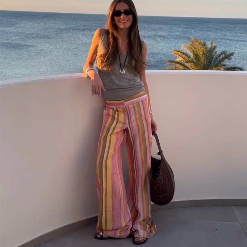 SOERA Anne Wide Leg Palazzo Pants - Pants - SOERA-452675-STR-XS-22979 XS