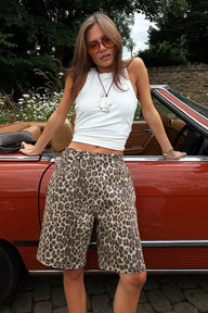 Nicole Leopard Print Shorts