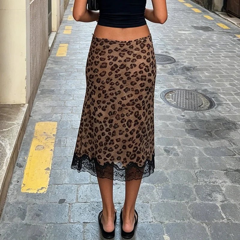 SOERA Vera Leopard Lace Midi Skirt - Skirt - SOERA-210051-DEF-OS-14819