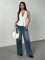 Sophia Polka Dot Halter Top